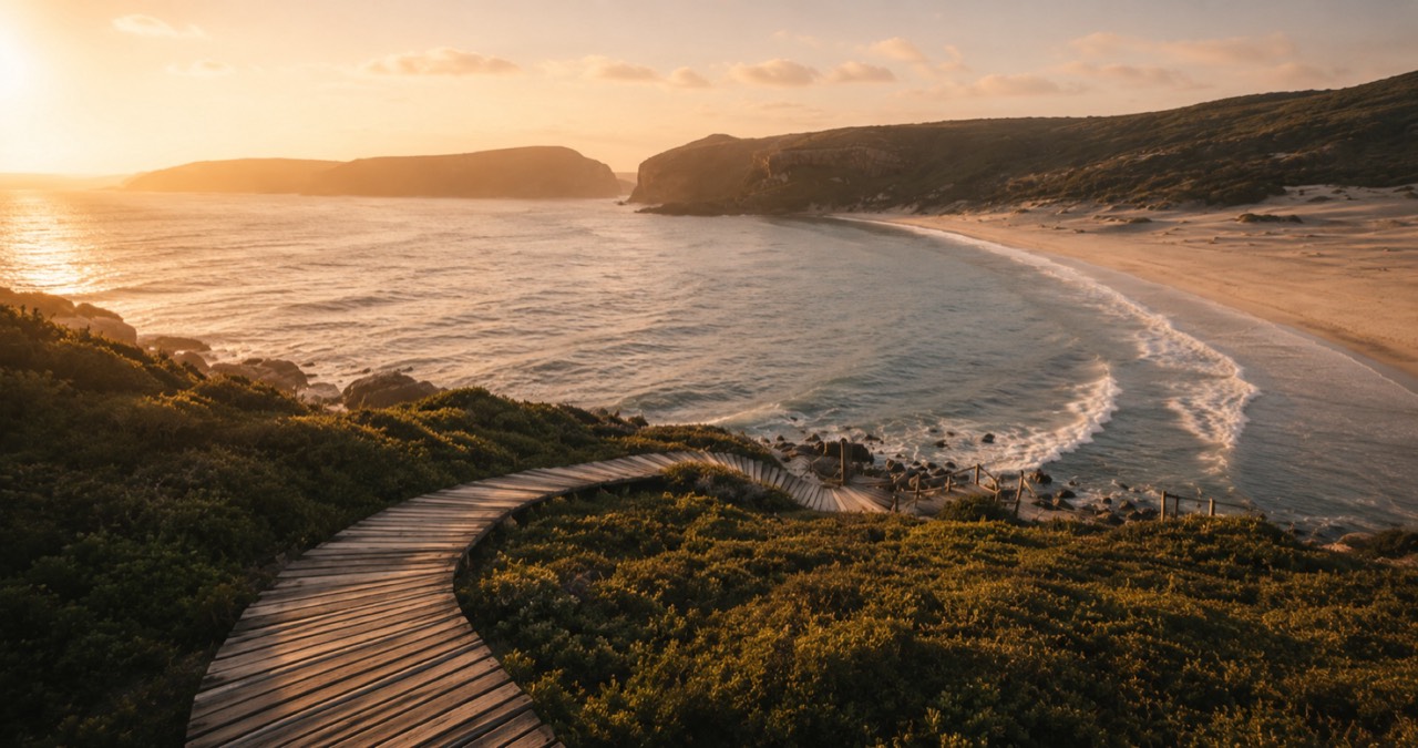South Africa coastline at sunset